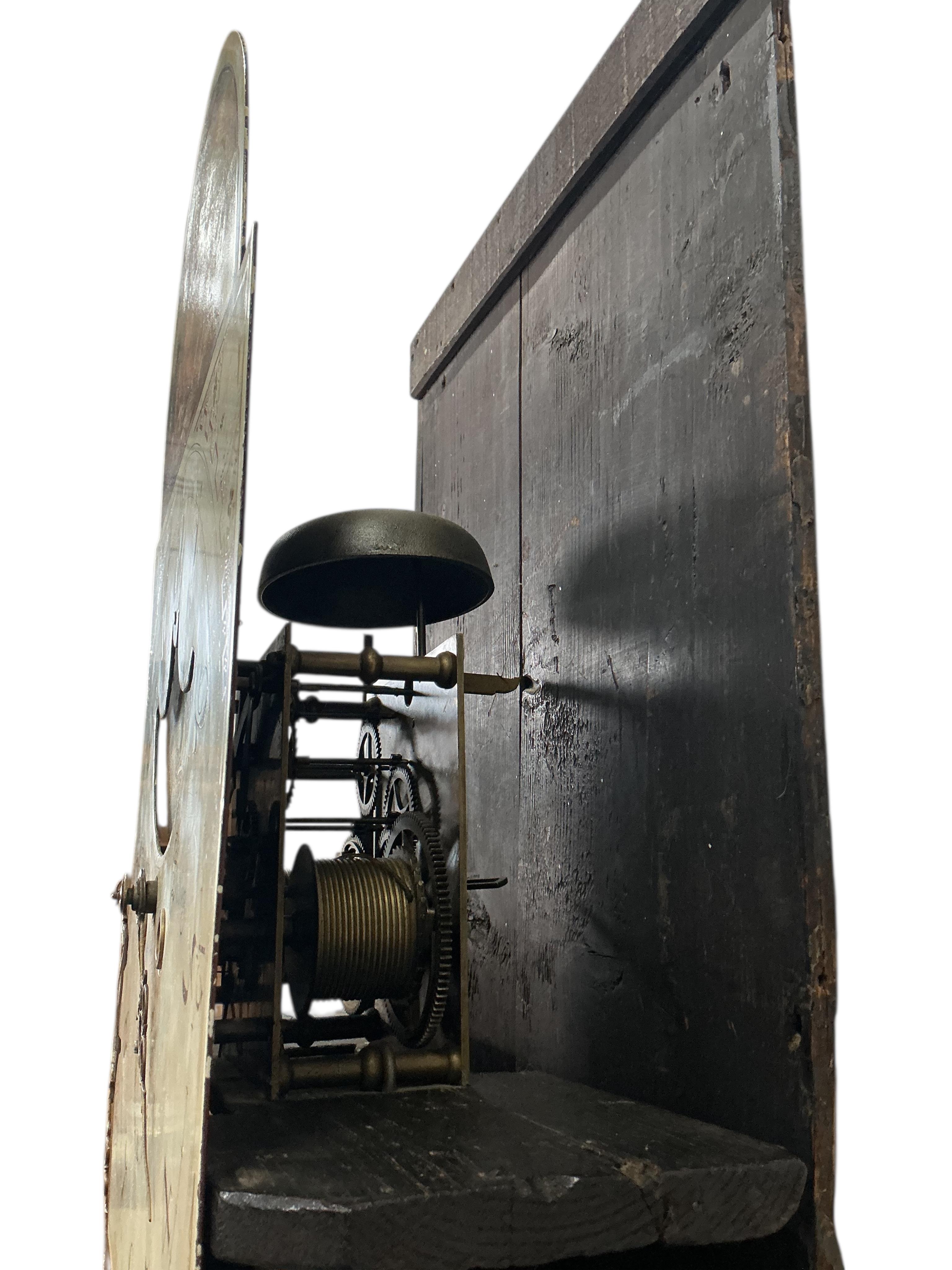 A George III oak and mahogany eight day moonphase longcase clock, marked Timmings, Dudley, height 236cm